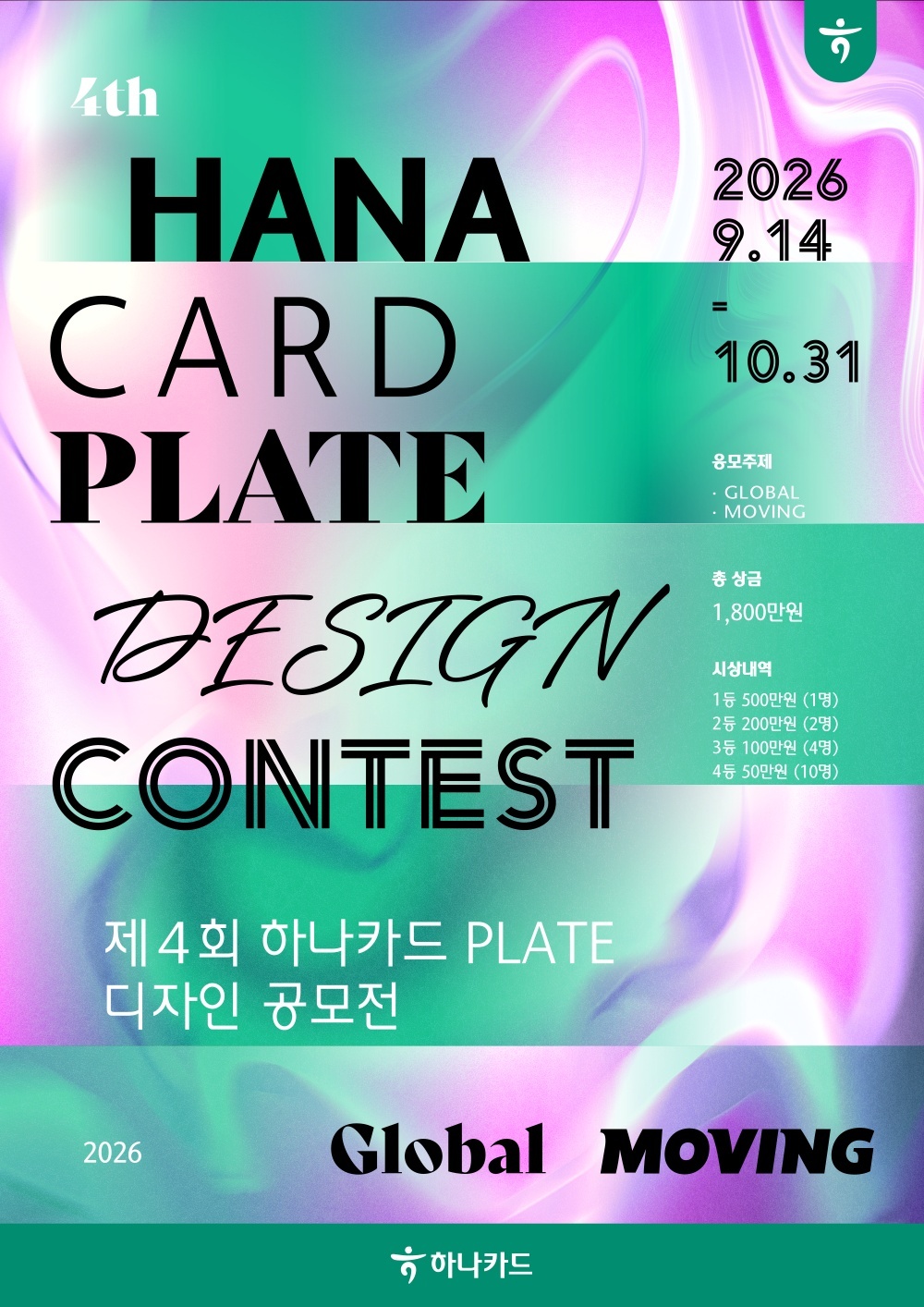 제4회 하나카드 plate 디자인 공모전 포스터