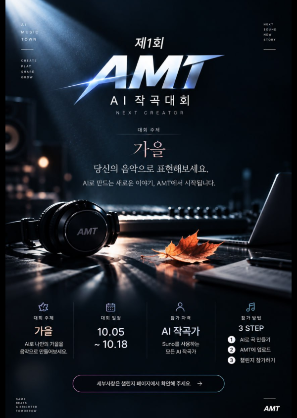 제1회 AMT AI 작곡대회 챌린지 포스터